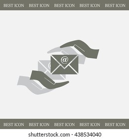 insurance correspondence icon vector design
