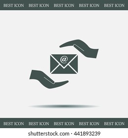 insurance correspondence icon vector design
