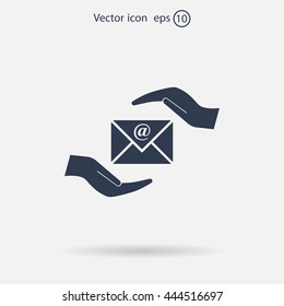 insurance correspondence icon vector design
