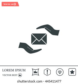 insurance correspondence icon vector design