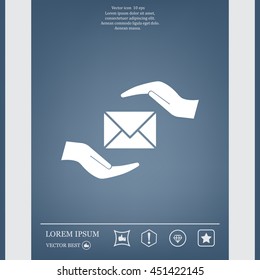 insurance correspondence icon vector design