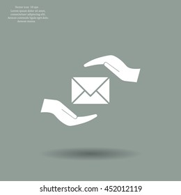 insurance correspondence icon vector design