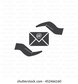 insurance correspondence icon vector design