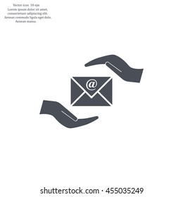 insurance correspondence icon vector design