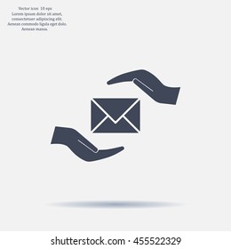 insurance correspondence icon vector design