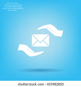 insurance correspondence icon vector design