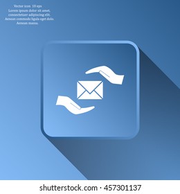insurance correspondence icon vector design