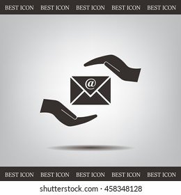 insurance correspondence icon vector design