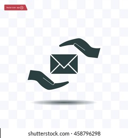 insurance correspondence icon vector design