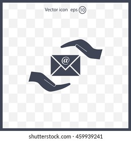 insurance correspondence icon vector design