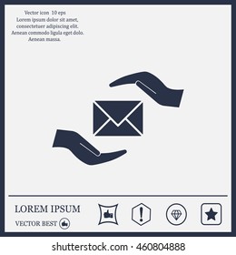 insurance correspondence icon vector design