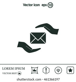 insurance correspondence icon vector design