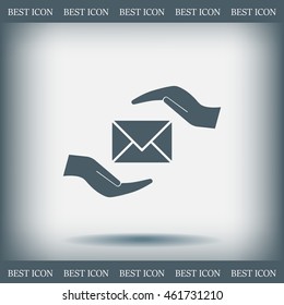 insurance correspondence icon vector design