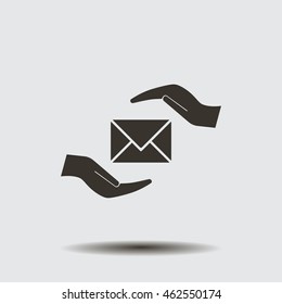 insurance correspondence icon vector design