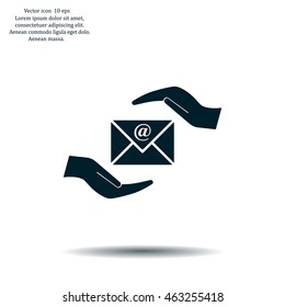 insurance correspondence icon vector design