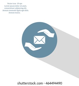 insurance correspondence icon vector design