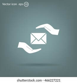 insurance correspondence icon vector design