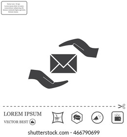 insurance correspondence icon vector design