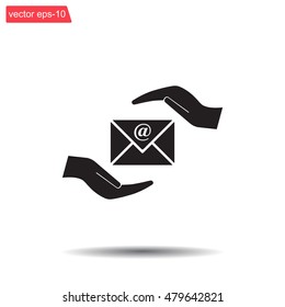 insurance correspondence icon vector design