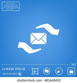 insurance correspondence icon vector design