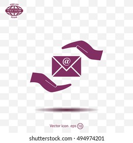 insurance correspondence icon vector design