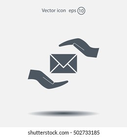insurance correspondence icon vector design