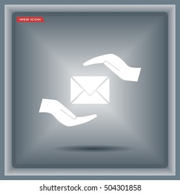 insurance correspondence icon vector design