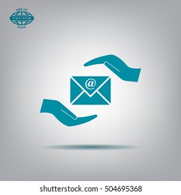 insurance correspondence icon vector design