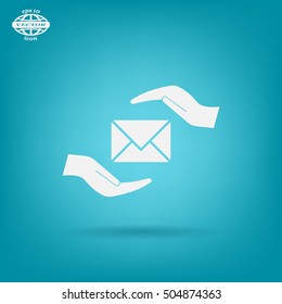 insurance correspondence icon vector design