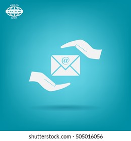 insurance correspondence icon vector design