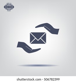 insurance correspondence icon vector design