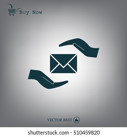 insurance correspondence icon vector design