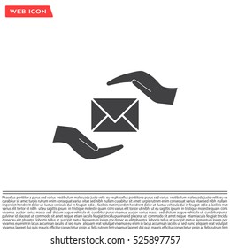 insurance correspondence icon vector design