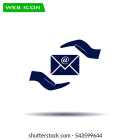 insurance correspondence icon vector design