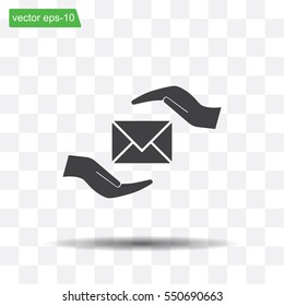 insurance correspondence icon vector design