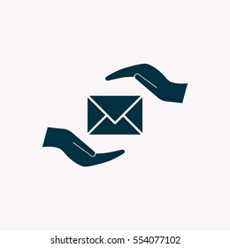 insurance correspondence icon vector design