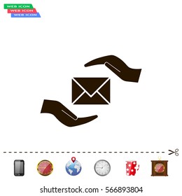 insurance correspondence icon vector design