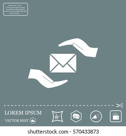 insurance correspondence icon vector design