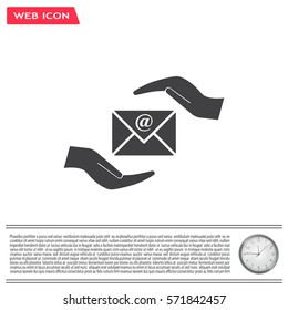 insurance correspondence icon vector design