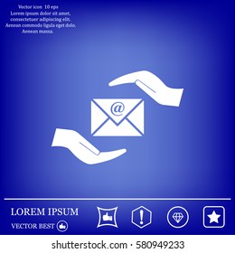 insurance correspondence icon vector design