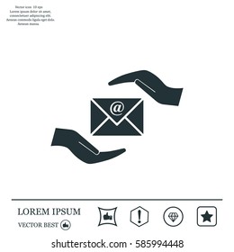 insurance correspondence icon vector design