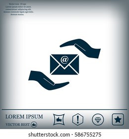 insurance correspondence icon vector design