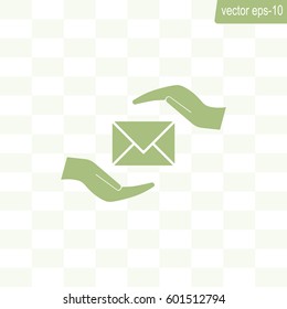 insurance correspondence icon vector design