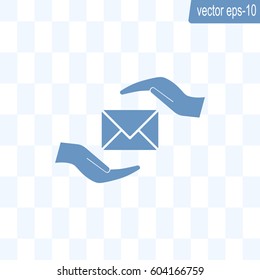 insurance correspondence icon vector design