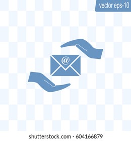 insurance correspondence icon vector design