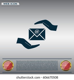 insurance correspondence icon vector design