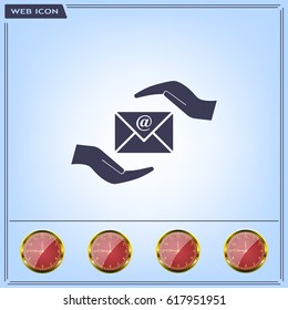 insurance correspondence icon vector design
