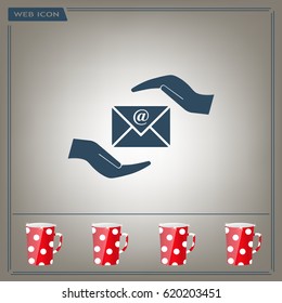 insurance correspondence icon vector design
