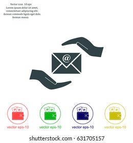 insurance correspondence icon vector design