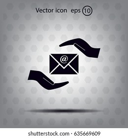 insurance correspondence icon vector design